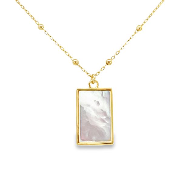 Mother Of Pearl Tag Necklace Image 2 Simones Jewelry, LLC Shrewsbury, NJ