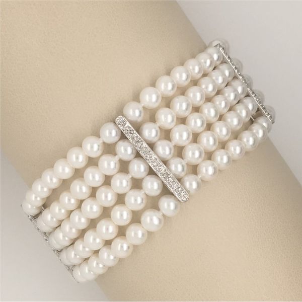 Pearl & Diamond Bracelet Image 2 Simones Jewelry, LLC Shrewsbury, NJ