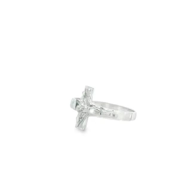 14K White Crucifix Ring Mens Image 2 Simones Jewelry, LLC Shrewsbury, NJ