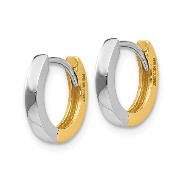 Gold Reversible Huggie Earrings Image 2 Simones Jewelry, LLC Shrewsbury, NJ