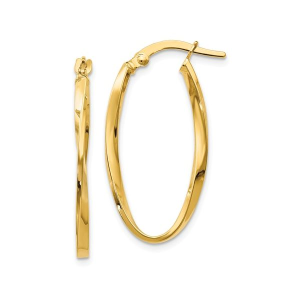 Gold Twisted Oval Hoop Earrings Simones Jewelry, LLC Shrewsbury, NJ