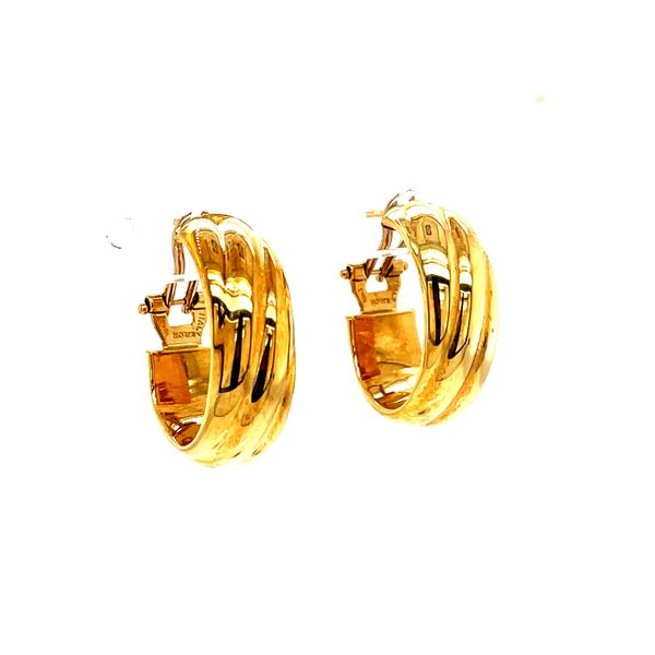 Gold Ribbed Earrings Simones Jewelry, LLC Shrewsbury, NJ