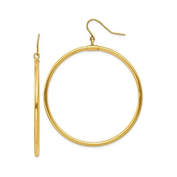 Gold Dangle Hoop Earrings Simones Jewelry, LLC Shrewsbury, NJ