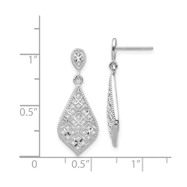 Diamond Cut Dangle Earrings Image 2 Simones Jewelry, LLC Shrewsbury, NJ