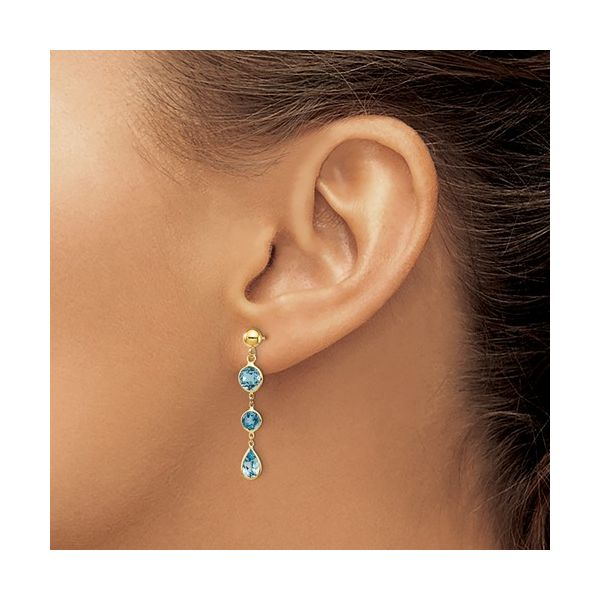 Blue Topaz Dangle Earrings Image 2 Simones Jewelry, LLC Shrewsbury, NJ
