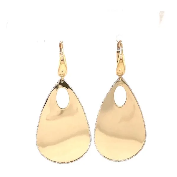 Gold Flat Drop Earrings Simones Jewelry, LLC Shrewsbury, NJ