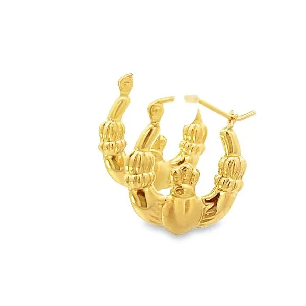 Claddagh Hoop Earrings Image 3 Simones Jewelry, LLC Shrewsbury, NJ