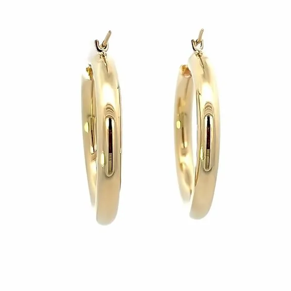 Gold High Polish Hoops Image 3 Simones Jewelry, LLC Shrewsbury, NJ