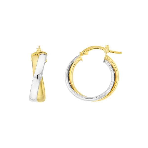 Yellow & White Gold Hoop Earrings Simones Jewelry, LLC Shrewsbury, NJ