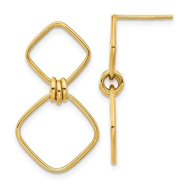 Yellow Gold Double Dangle Earrings Simones Jewelry, LLC Shrewsbury, NJ