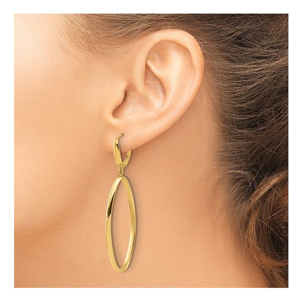 Leverback Oval Drop Earrings Image 2 Simones Jewelry, LLC Shrewsbury, NJ
