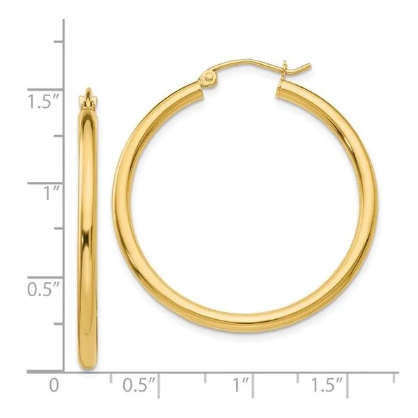 14K Yellow Gold Hoops Image 2 Simones Jewelry, LLC Shrewsbury, NJ