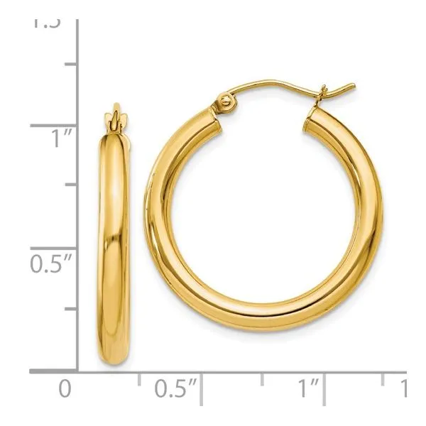 14K Yellow Gold Hoop Earrings Image 2 Simones Jewelry, LLC Shrewsbury, NJ