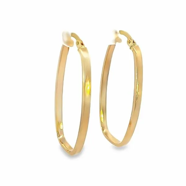 Yellow Gold Oval Hoops Simones Jewelry, LLC Shrewsbury, NJ