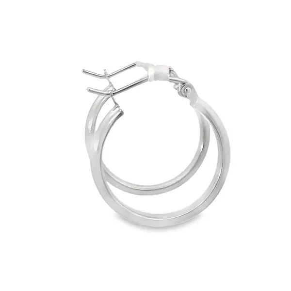 White Gold Round Hoops Image 4 Simones Jewelry, LLC Shrewsbury, NJ