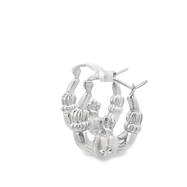 White Gold Claddaugh Hoops Simones Jewelry, LLC Shrewsbury, NJ