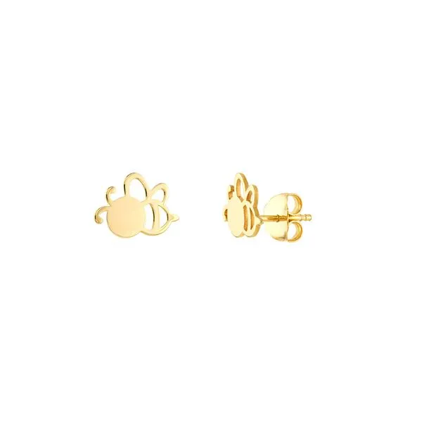 Yellow Gold Bumble Bee Studs Simones Jewelry, LLC Shrewsbury, NJ