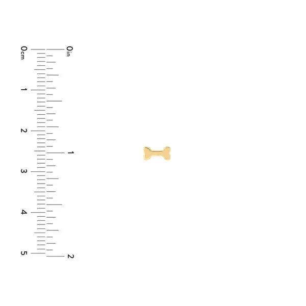 Gold Dog Bone Studs Image 2 Simones Jewelry, LLC Shrewsbury, NJ