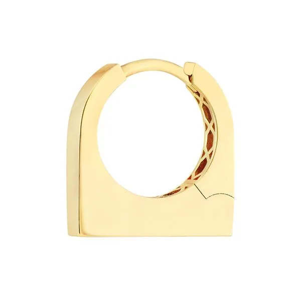 Gold Thick Bar Huggie Earrings Image 2 Simones Jewelry, LLC Shrewsbury, NJ