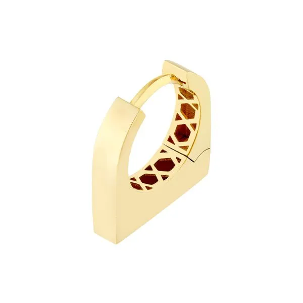Gold Thick Bar Huggie Earrings Image 3 Simones Jewelry, LLC Shrewsbury, NJ