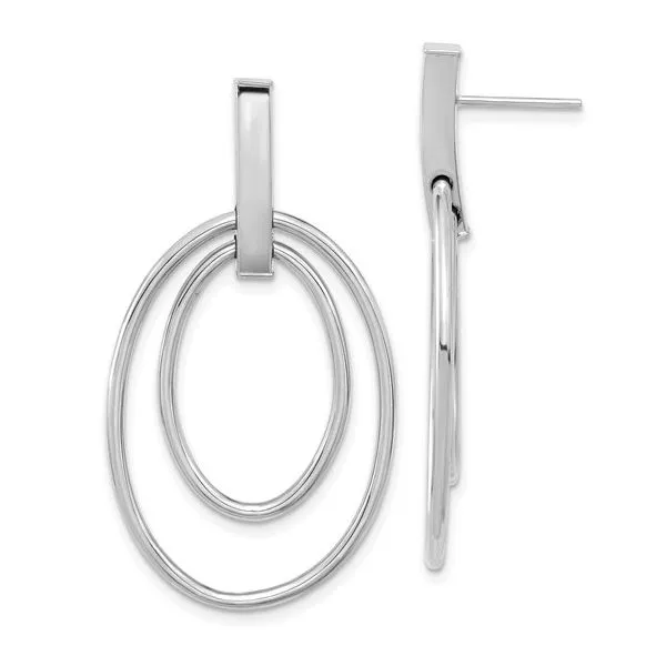 White Gold Circle Earrings Simones Jewelry, LLC Shrewsbury, NJ