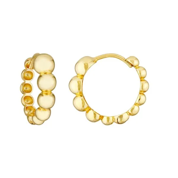 14K Yellow Gold Graduated Beaded Huggie Earrings Simones Jewelry, LLC Shrewsbury, NJ
