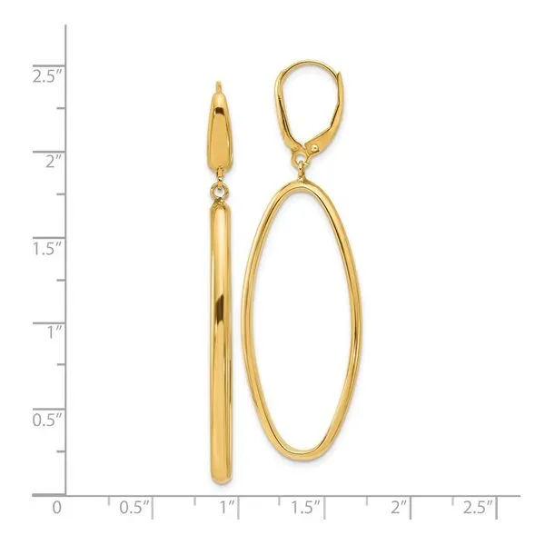 Leverback Oval Drop Earrings Image 3 Simones Jewelry, LLC Shrewsbury, NJ