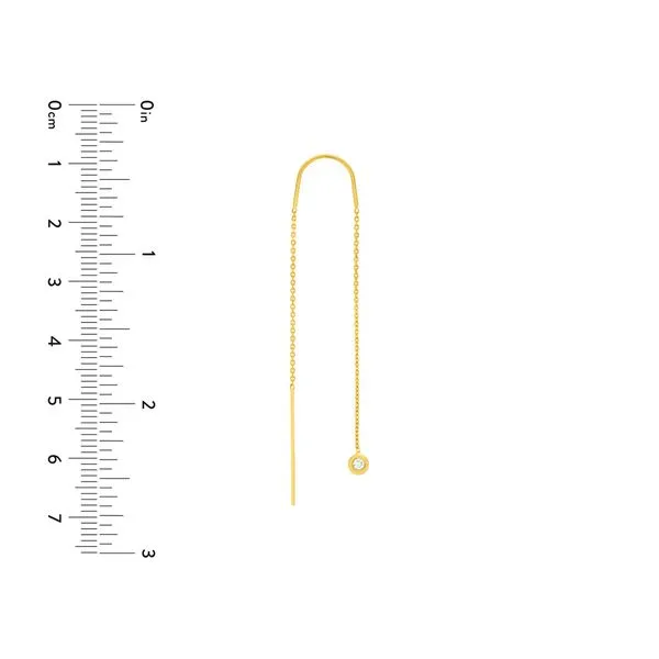 Diamond Bezel Set Threader Earrings Image 2 Simones Jewelry, LLC Shrewsbury, NJ