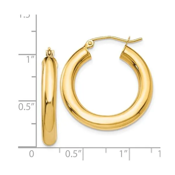 Yellow Gold Hoops Image 2 Simones Jewelry, LLC Shrewsbury, NJ