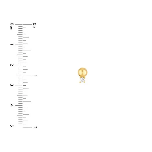 14K Yellow Diamond Ball Earring Image 2 Simones Jewelry, LLC Shrewsbury, NJ