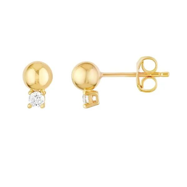 14K Yellow Diamond Ball Earring Simones Jewelry, LLC Shrewsbury, NJ