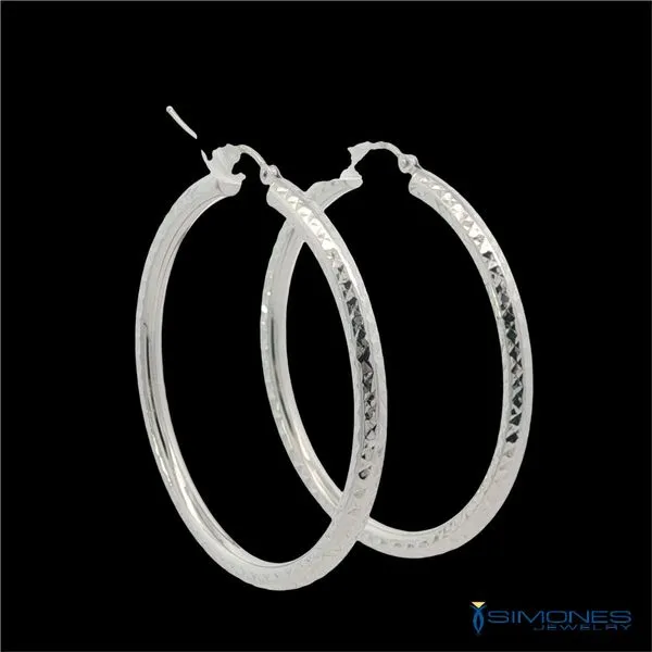 14K White Gold Earrings Image 2 Simones Jewelry, LLC Shrewsbury, NJ
