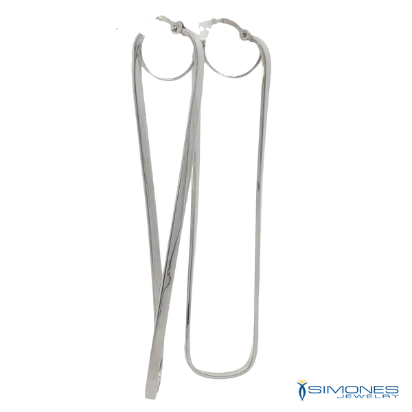 14K White Gold Hoops Image 2 Simones Jewelry, LLC Shrewsbury, NJ