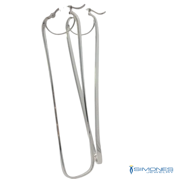 14K White Gold Hoops Image 3 Simones Jewelry, LLC Shrewsbury, NJ