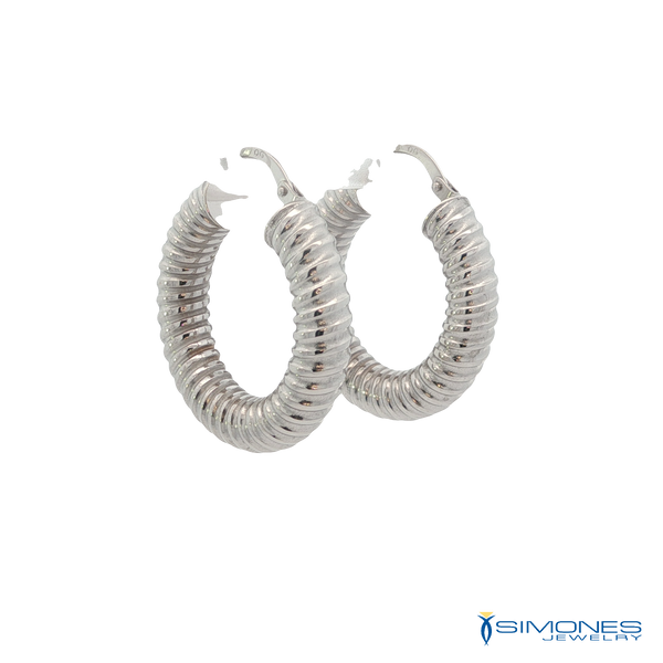 14K White Gold Earrings Image 2 Simones Jewelry, LLC Shrewsbury, NJ