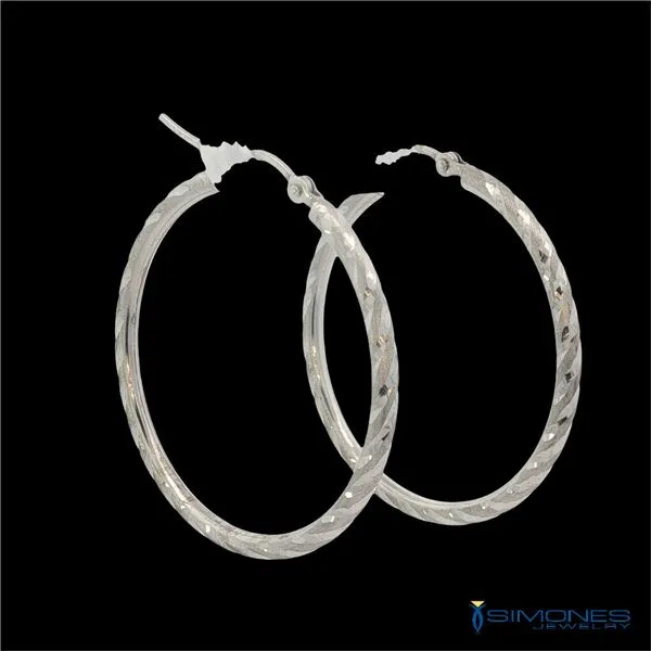 14K White Gold Earrings Image 2 Simones Jewelry, LLC Shrewsbury, NJ