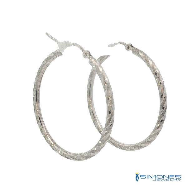 14K White Gold Earrings Image 2 Simones Jewelry, LLC Shrewsbury, NJ