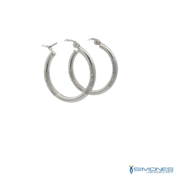 14K White Gold Earrings Image 2 Simones Jewelry, LLC Shrewsbury, NJ