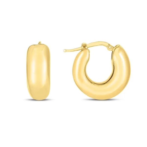 Wide Gold Hoop Earrings Simones Jewelry, LLC Shrewsbury, NJ