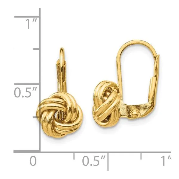 Leverback Loveknot earrings Image 2 Simones Jewelry, LLC Shrewsbury, NJ
