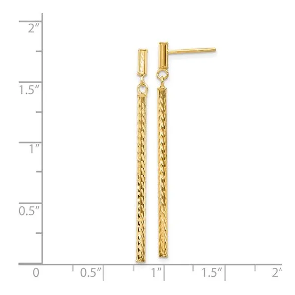 Diamond Cut Stick Post Earrings Image 2 Simones Jewelry, LLC Shrewsbury, NJ