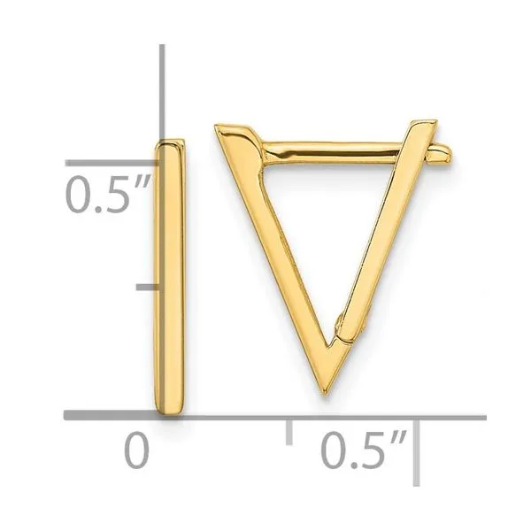 Triangle Huggie Earrings Image 2 Simones Jewelry, LLC Shrewsbury, NJ