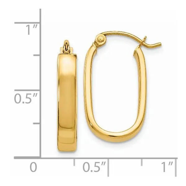 Gold Oval Hoop Earrings Image 2 Simones Jewelry, LLC Shrewsbury, NJ