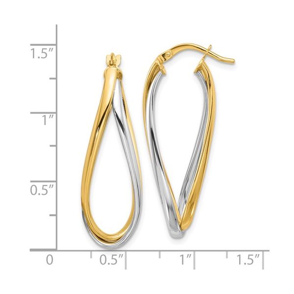 Two Tone Gold Hoop Earrings Image 2 Simones Jewelry, LLC Shrewsbury, NJ