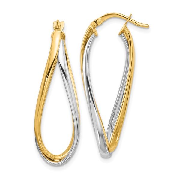 Two Tone Gold Hoop Earrings Simones Jewelry, LLC Shrewsbury, NJ