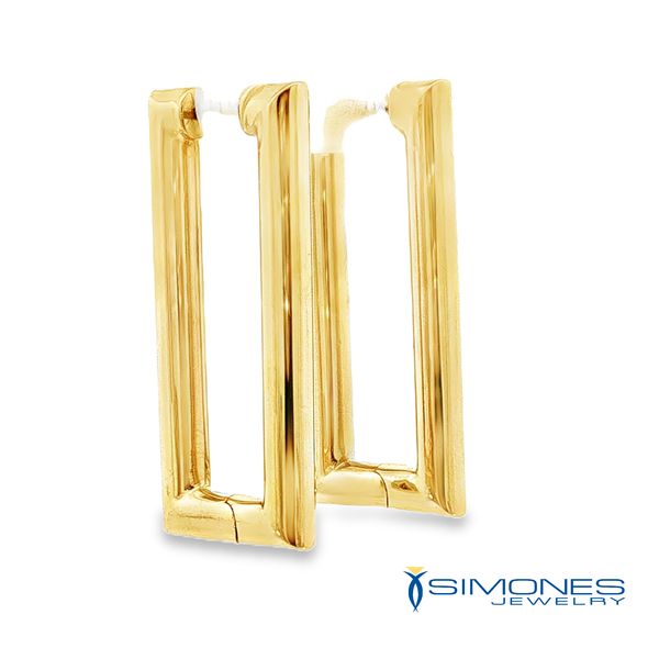 14K Yellow Hoops Image 2 Simones Jewelry, LLC Shrewsbury, NJ