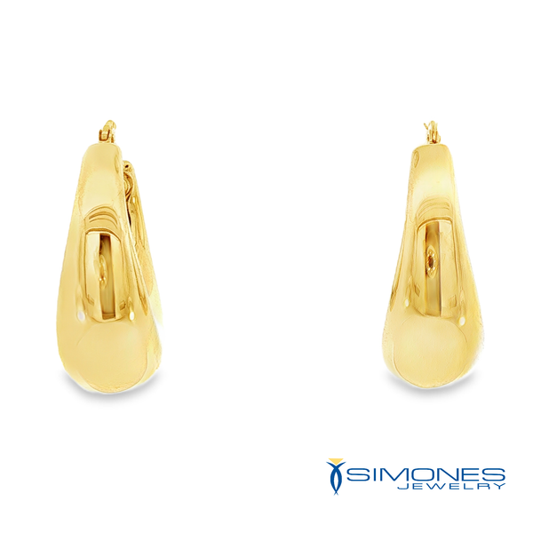 14K Yellow Hoop Earrings Image 3 Simones Jewelry, LLC Shrewsbury, NJ