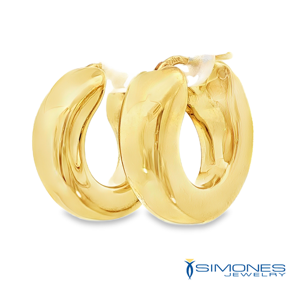 14K Yellow Hoop Earrings Image 3 Simones Jewelry, LLC Shrewsbury, NJ