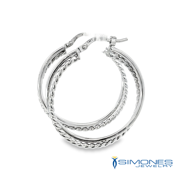 14K White Earrings Image 3 Simones Jewelry, LLC Shrewsbury, NJ