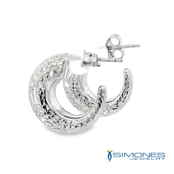 14K White Earrings Image 3 Simones Jewelry, LLC Shrewsbury, NJ